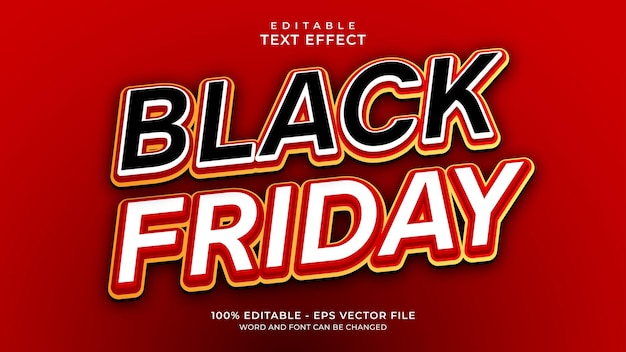 Stile di promozione del black friday con effetto testo modificabile