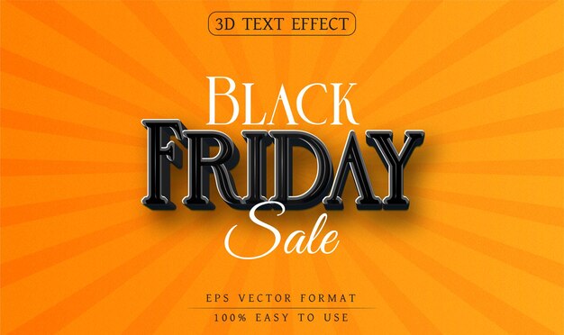 Vector editable text effect black friday text style