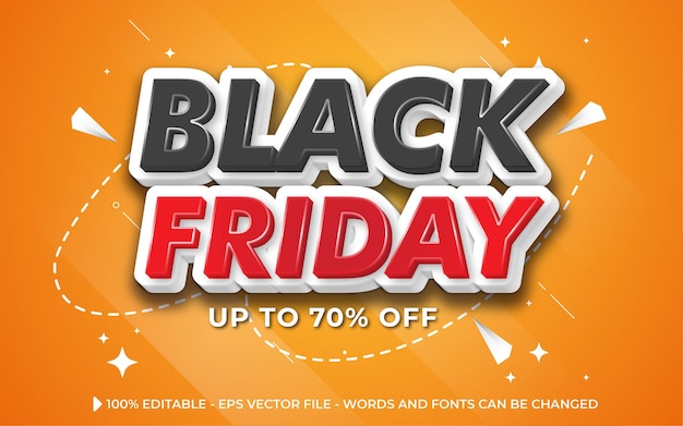 Editable text effect, black friday