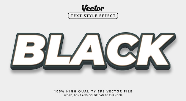 Editable text effect Black text with modern style