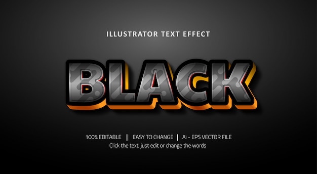 Editable text effect Black title 