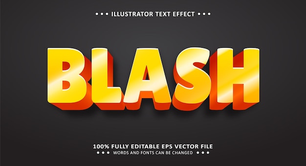 편집 가능한 텍스트 효과 Blash 오렌지 3d 스타일