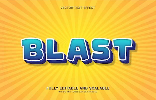 Editable text effect blast style can be use to make title