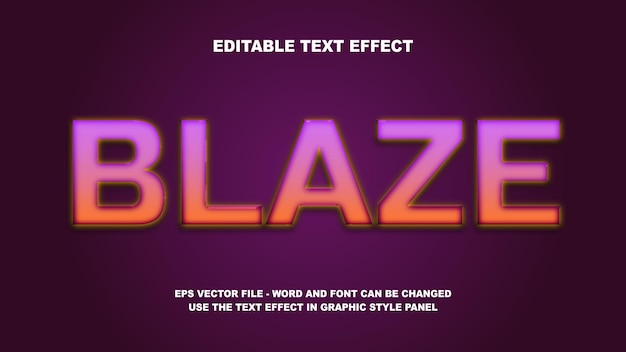 編集可能なテキストエフェクト Blaze 3Dベクトルテンプレート