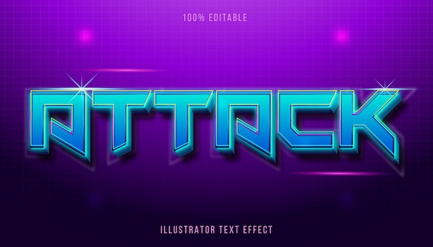 Vector editable text effect-blue electric style