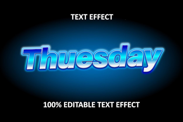 Editable Text Effect Blue Emboss