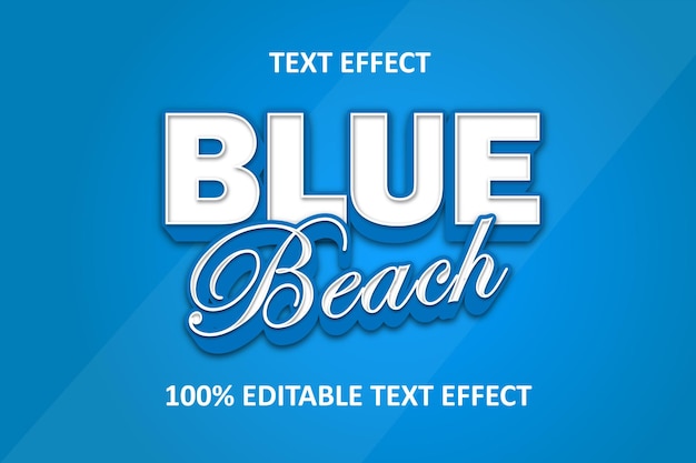 Editable text effect blue shadow