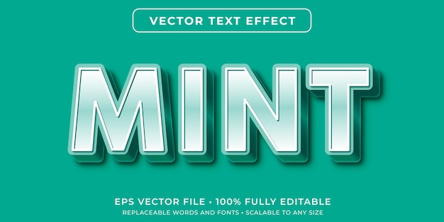 Editable text effect in bold mint text style