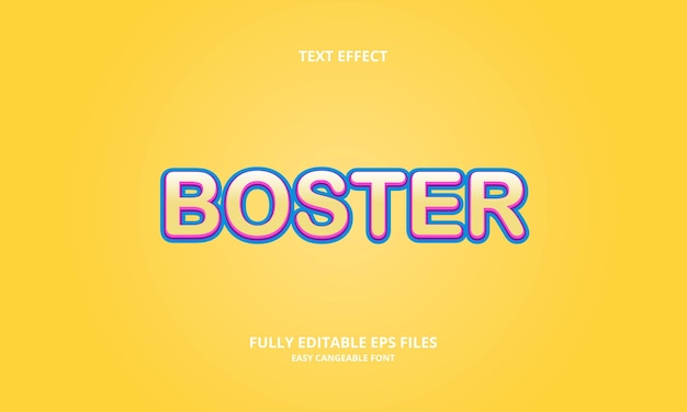 Vector editable text effect boster title style