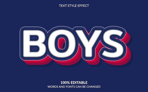 Editable Text Effect, Boys Text Style