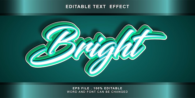 Editable text effect bright