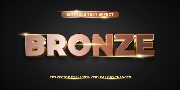 Editable text effect - bronze text style  concept