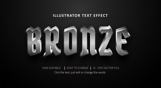 Editable text effect bronze title premium