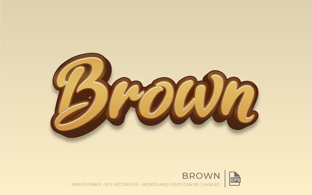 Vector editable text effect, brown style