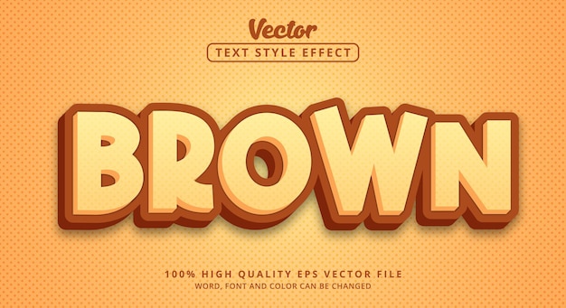 Editable text effect, Brown text on layered brown color style