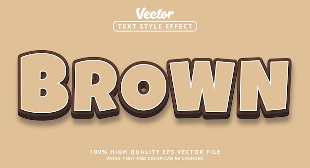 editable text effect, brown text with modern style and color brown style