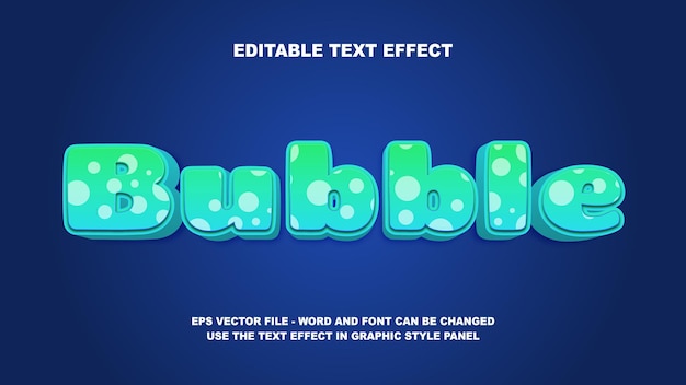 Vector editable text effect bubble 3d vector template