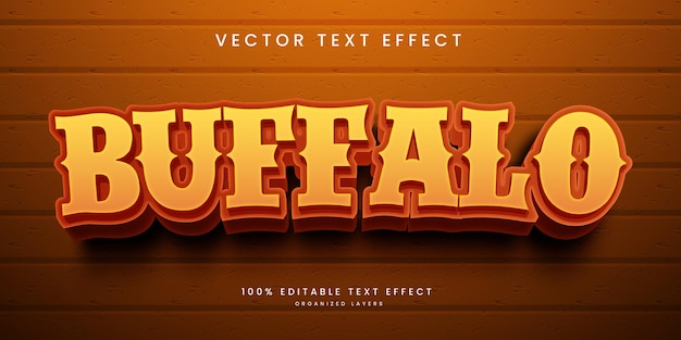 Vector editable text effect in buffalo style