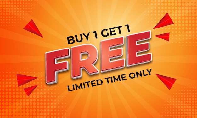 Editable text effect buy 1 get 1 free style