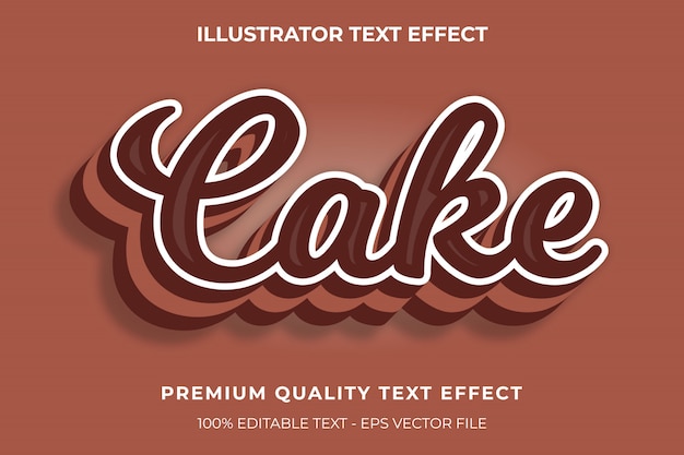 Редактируемый текстовый эффект - Cake text style Premium