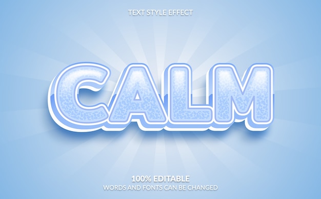 Vector editable text effect, calm text style