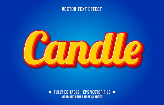 Editable text effect candle modern style