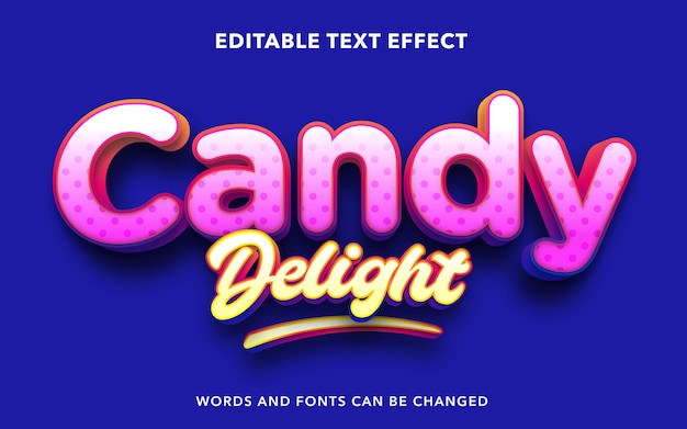 Effetto di testo modificabile per candy delight