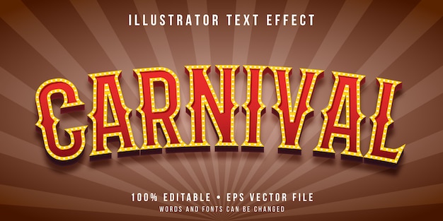 Vector editable text effect - carnival style