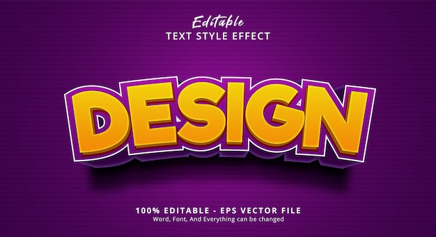 Editable text effect, cartoon design style