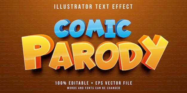 Editable text effect - cartoon parody style