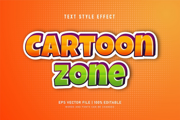 Editable text effect. Cartoon style text effect