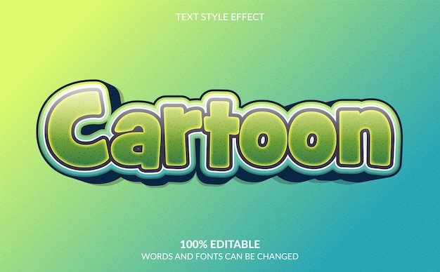 Editable text effect cartoon text style