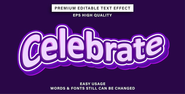 Editable text effect celebrate