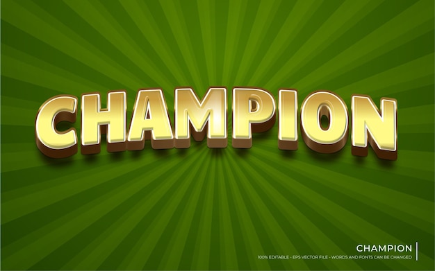 Editable text effect, champion