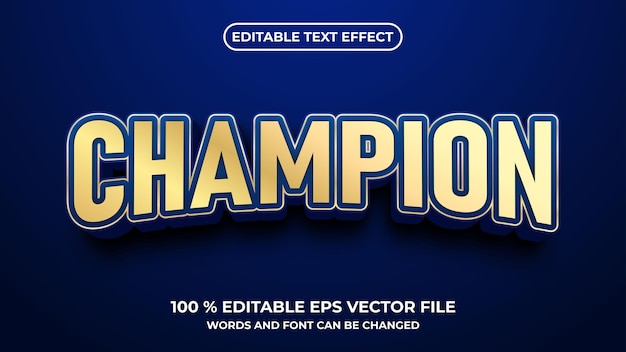 Editable text effect champion