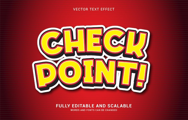 Editable text effect check point style