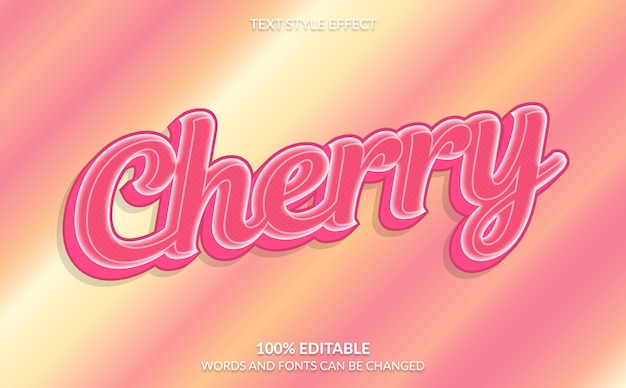 Editable Text Effect Cherry Text Style