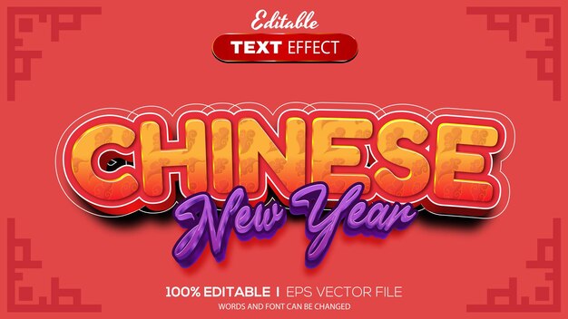 editable text effect Chinese New Year theme