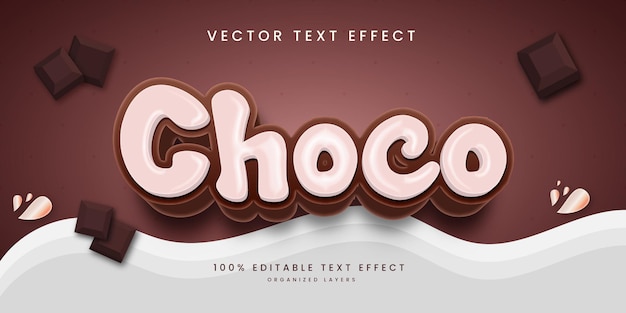 Vector editable text effect in choco style