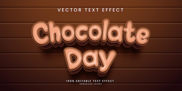 Vettore effetto di testo modificabile in stile chocolate day