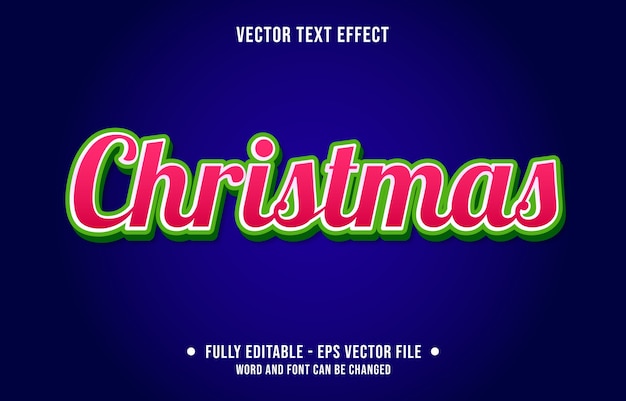 Редактируемый текстовый эффект рождественский современный градиентный стиль