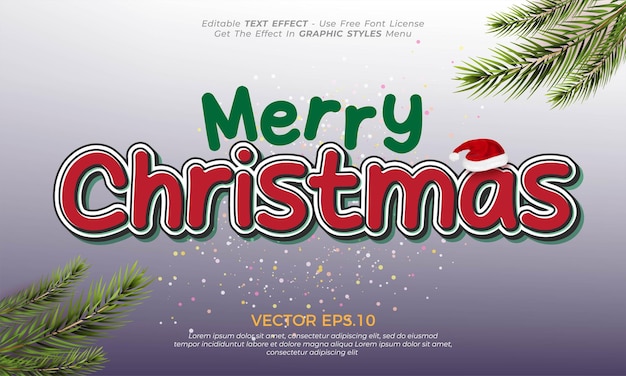 編集可能なテキスト効果 クリスマステキストスタイル