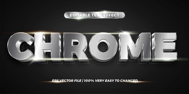 Editable text effect -  chrome text style