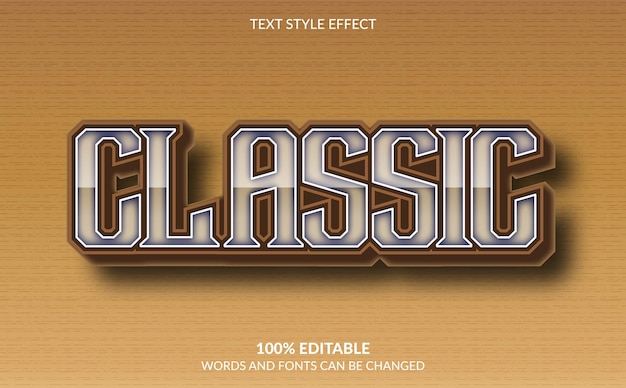 Editable text effect classic text style