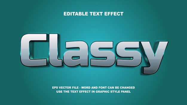 editable text effect classy 3d vector template