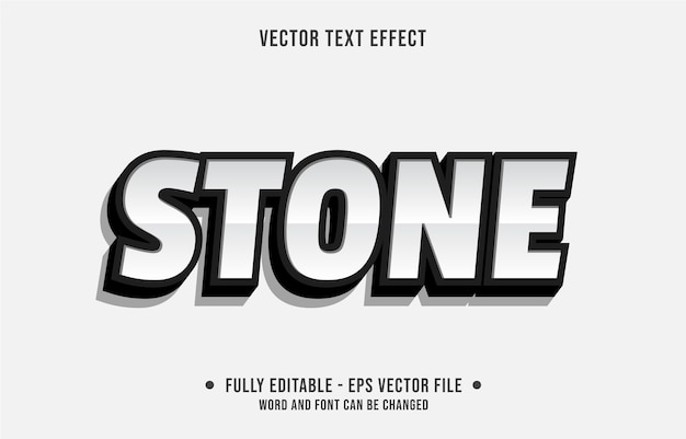 Editable text effect clean modern stone style