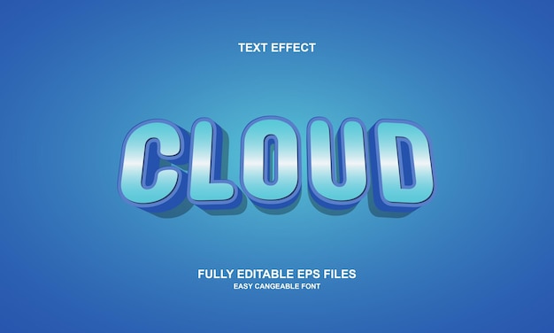 Vector editable text effect cloud