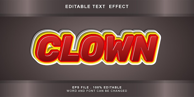 Editable text effect clown