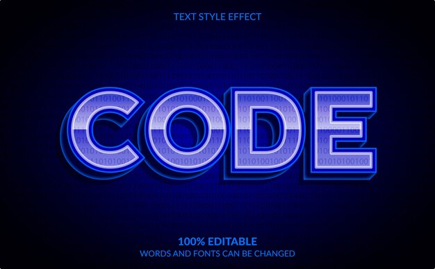 Editable Text Effect, Code Text Style