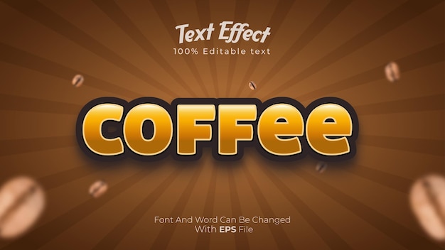 editable text effect coffee